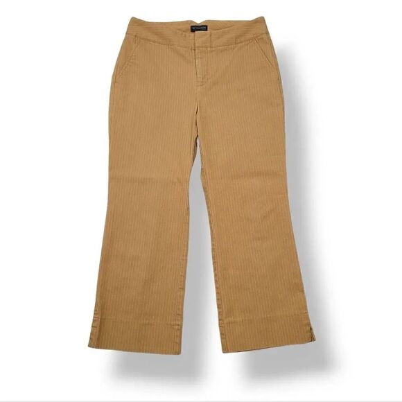 Vintage Y2K Dockers Stretch Pinstriped Twill Khaki Crop Pants in Tan Size 6 - Picture 1 of 7